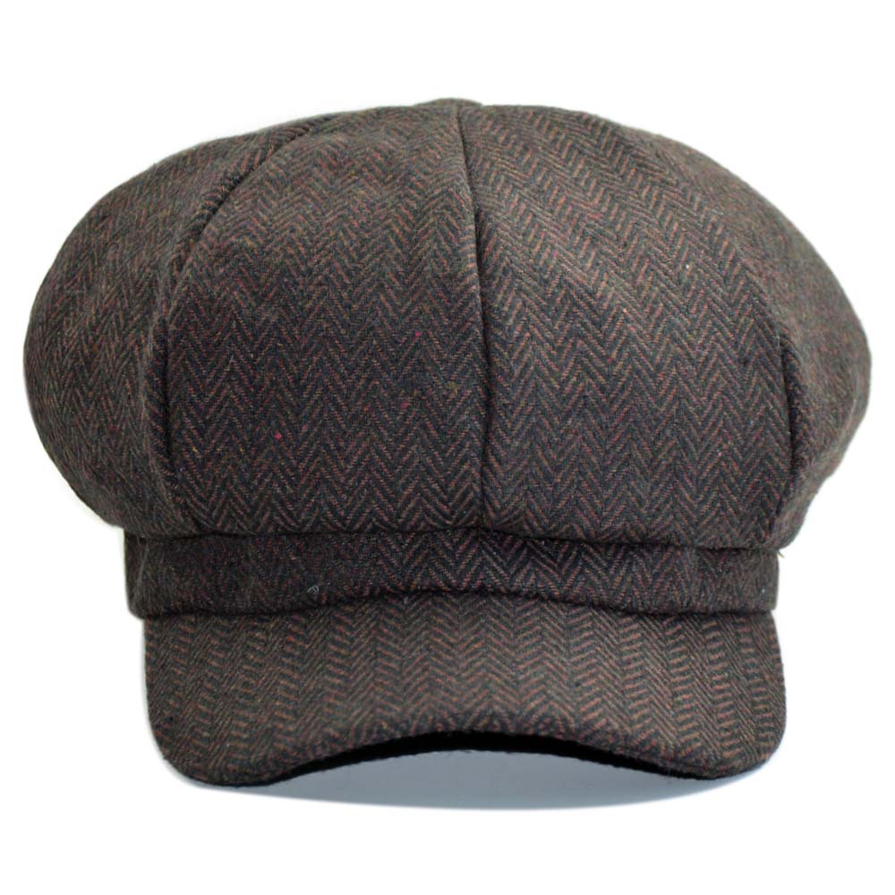 Gorros clásicos de Otoño Invierno para mujer, boina cálida para niñas, sombrero Octagonal para chicas,: Marrón