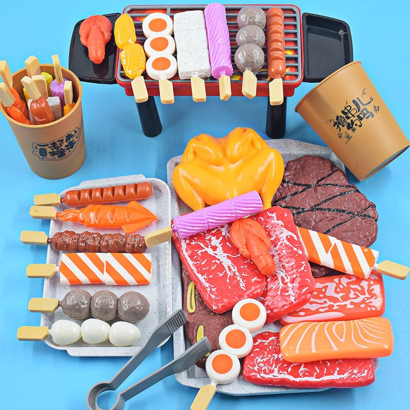 Barn simulering grill sushi låtsas mat leksak simulering sashimi japansk mat stekt kyckling bbq set matlagning lek hus leksak