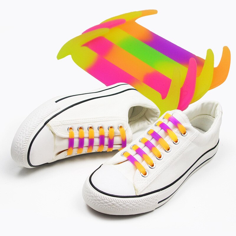 Lacets élastiques en Silicone pour garçons et filles, 1 Pack / 12 pièces