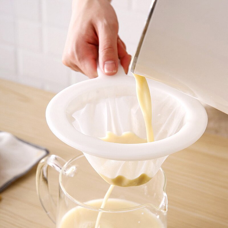 80/100/200/300/400 Mesh Nylon Super Fine Colander Sieve Strainer Colander with Handle for Juice Soymilk Coffee Filter Reusable