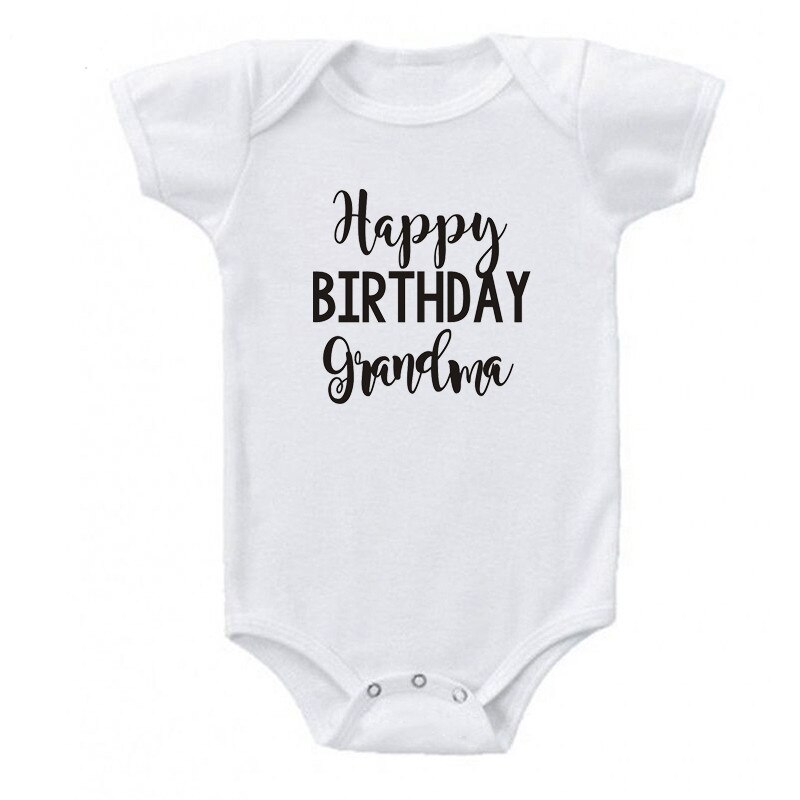 Gefeliciteerd oma baby jongens meisjes unisex bodysuits katoen korte mouwen schattige baby feest rompertjes rompertjes kleding: Wit / 0-3m