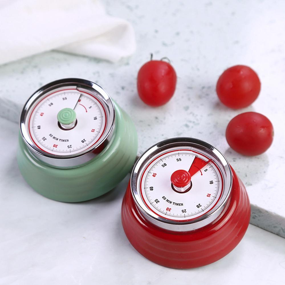 Mechanical Cooking Alarm Counter Clock Baking Reminder Stainless Steel Manual Countdown Round Shape Kitchen timer magnet TDH