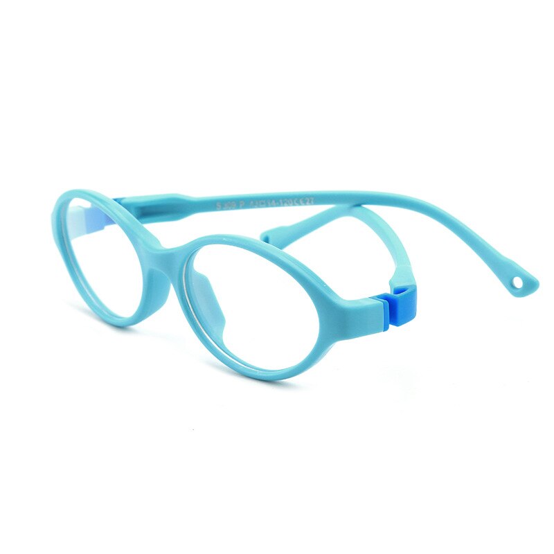 AIMISUV Unisex TR90 Flexible ultraligero montura gafas infantiles Rosa óptico silicona transparente gafas de los niños UV400: C10Light Blue