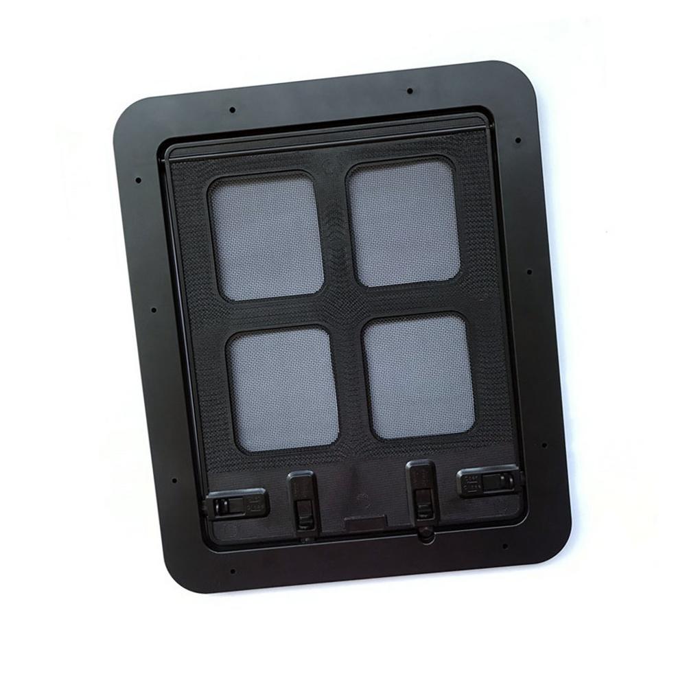 Pet Screen Door Automatic Lockable Screen Dog Door Window Security Flap Gates Pet Tunnel Dog Fence Free Access Door For Home: Black