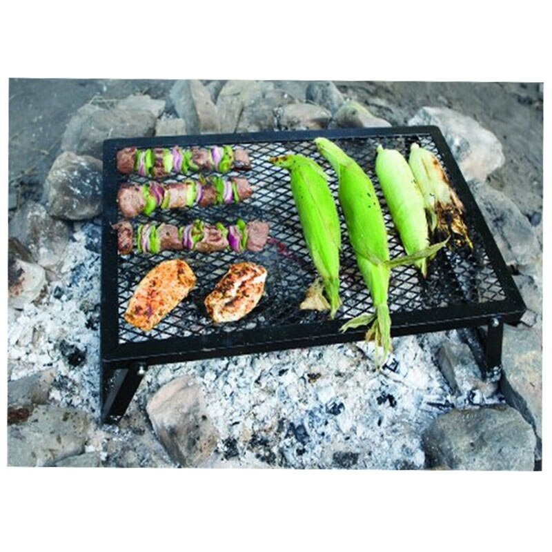 VEVOR Opvouwbare grill voor vuur buiten camping temperatuur max. 300 ℃, grillrooster voor koken op vuur camping activiteiten outdoor opvouwbaar capaciteit max. 6 kg afmetingen 570 x 285 x 230 mm