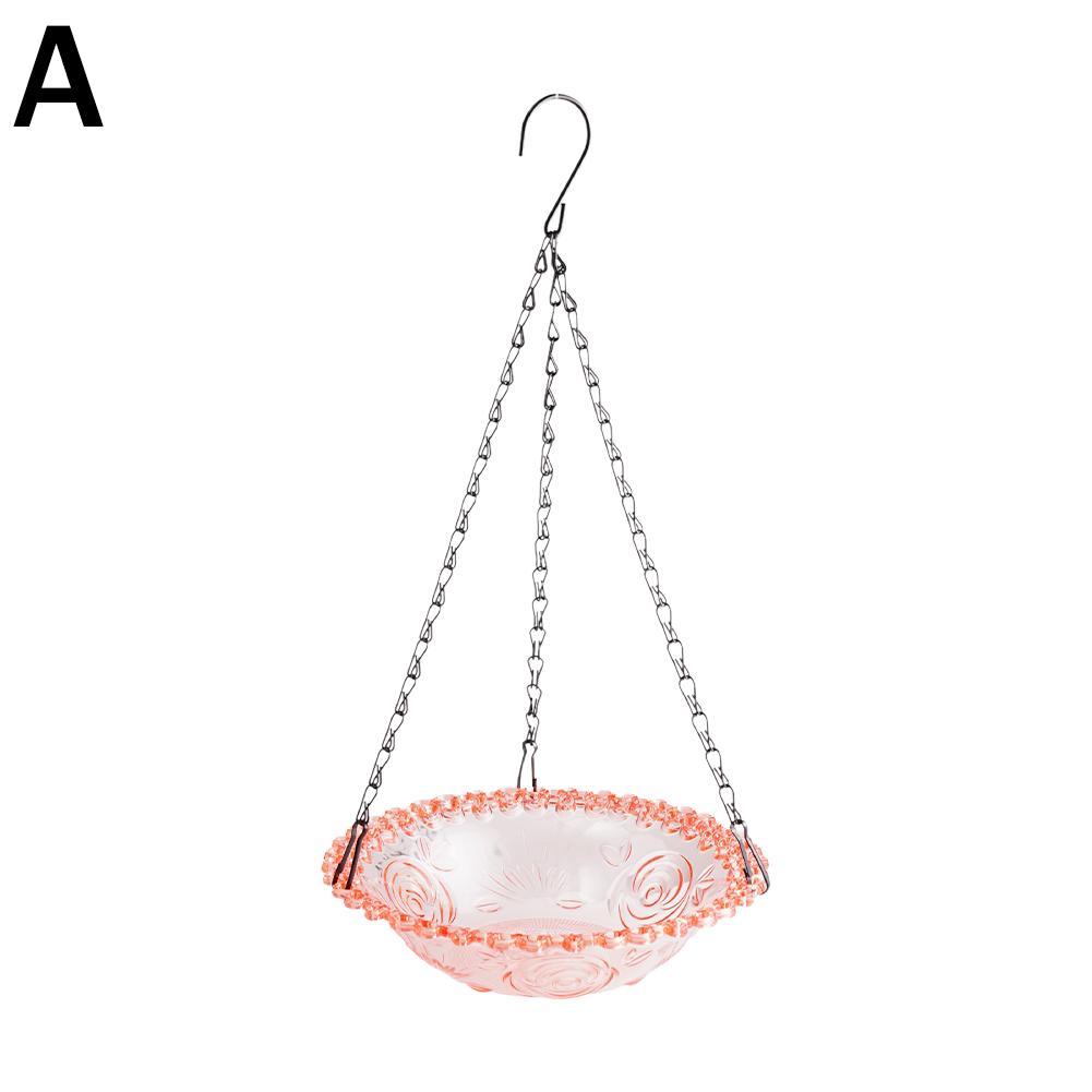Alimentador de aves colgante de alta gama para exteriores, accesorios de decoración para jardín y Patio, 1 piezas,: Rosa