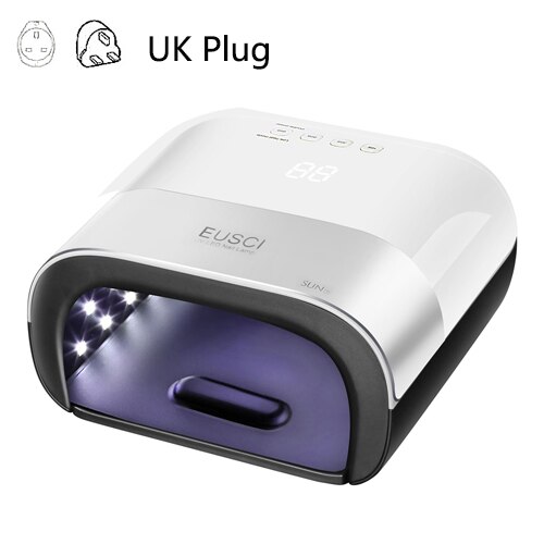SUN3 Nail Dryer Smart 2.0 48W UV LED Lamp Nail with Smart Timer Memory Invisible Digital Timer Display Nail Drying Machine: SUN3 UK Plug