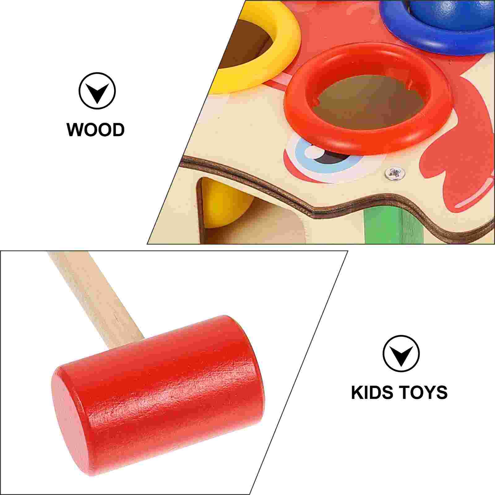 1 set kinderspielset mit holztieren zum klopfen, lernspielzeug für kinder
