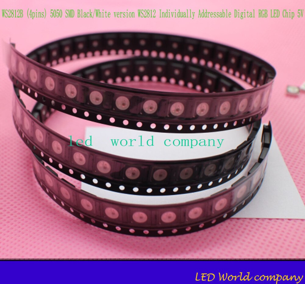 10pcs WS2812B (4pins) 5050 SMD Black/White version WS2812 Individually Addressable Digital RGB LED Chip 5V