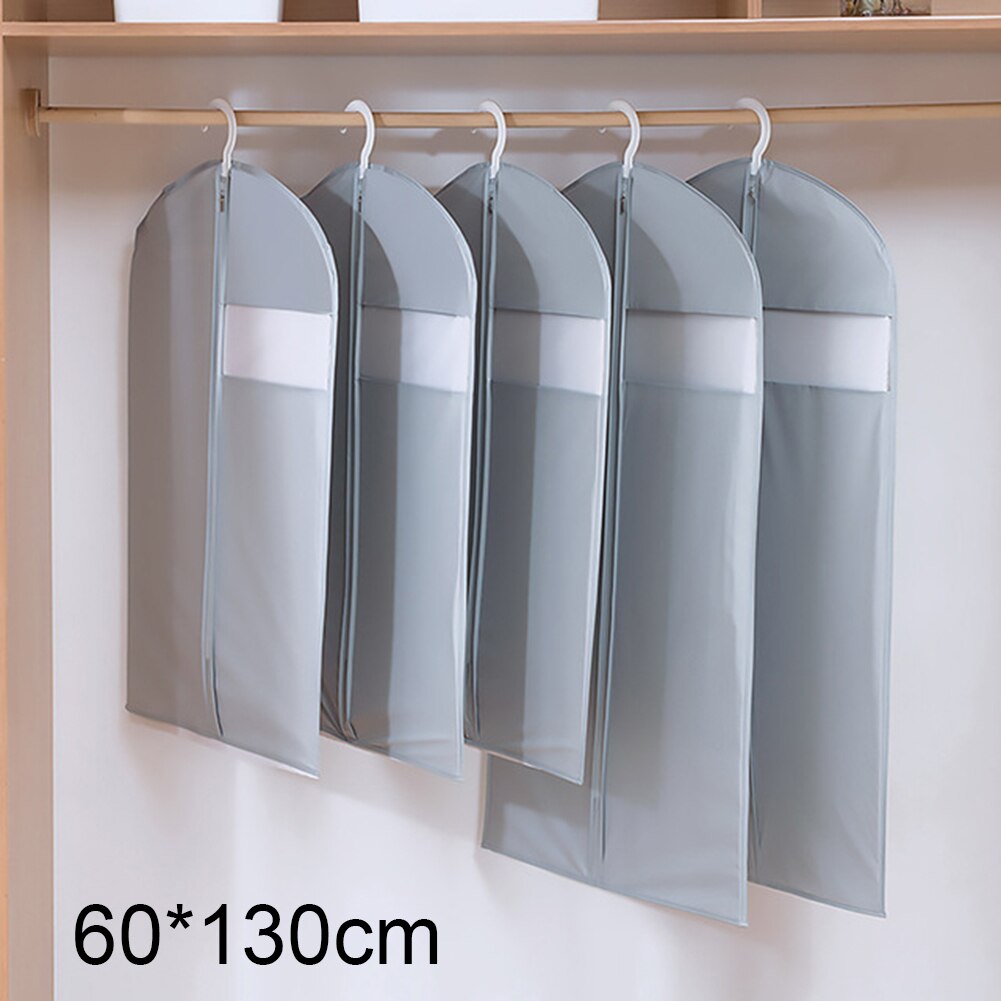 Vêtements housse anti-poussière translucide anti-poussière housse de protection manteau robe veste organisateur suspendu: Gray  L