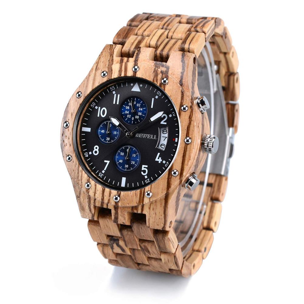 BEWELL Holz herren Uhr Luxus Quarz Handgelenk Moment Uhren Mit Komplette Kalender Zeit lieferant 109D: ZB
