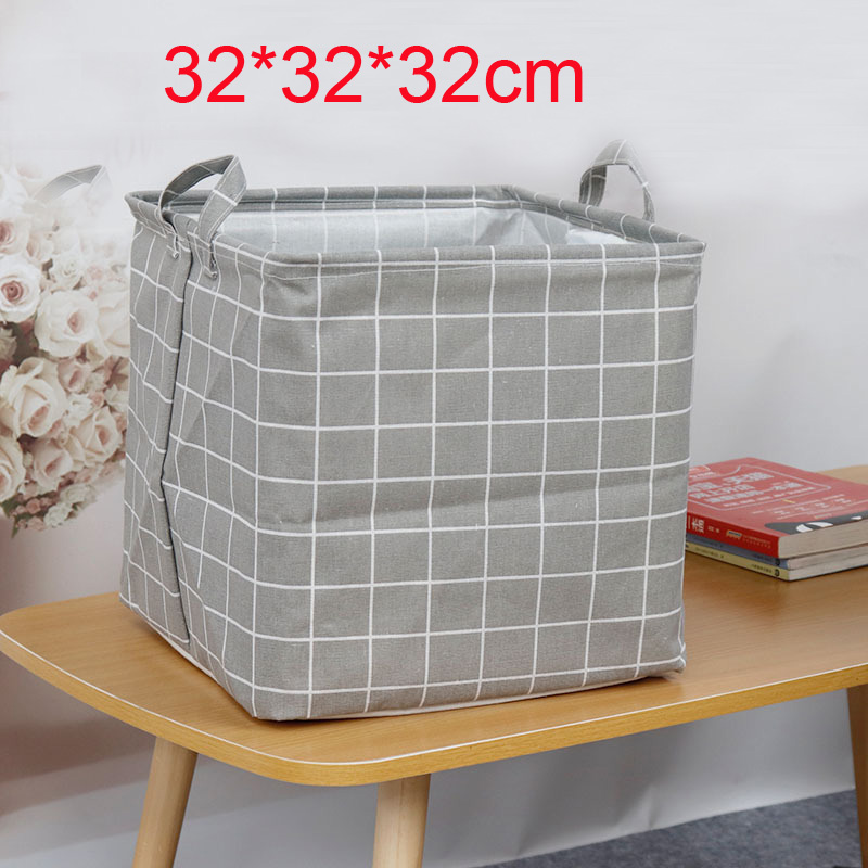 Linnen opbergmand Vuile wasmand Opslag Speelgoedmand Opbergdoos Closet Organizer Muurhangende mand Bureau Organizer Box: WHITE
