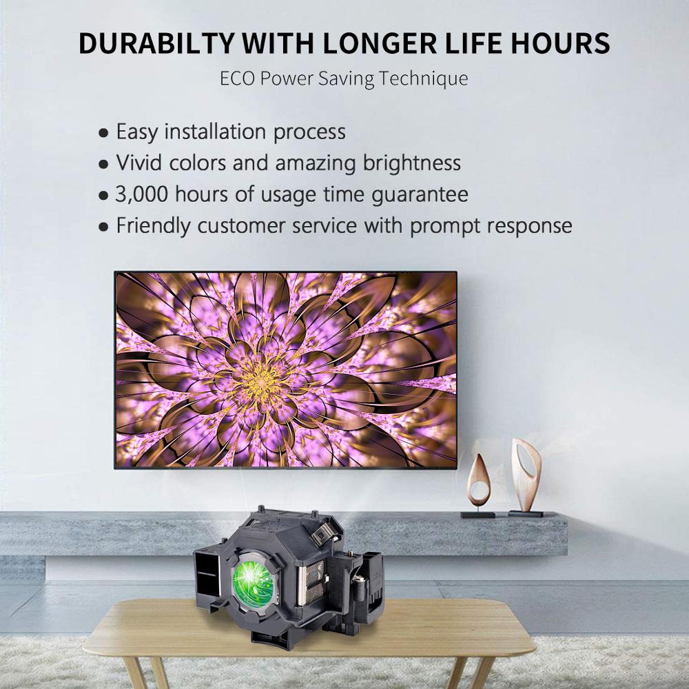 Elplp 42 ersatzprojektorlampe mit gehäuse für emp -280/400/400w/400we/410w/822/822h/83/83c/83h/83he/x56 ; projektoren grand