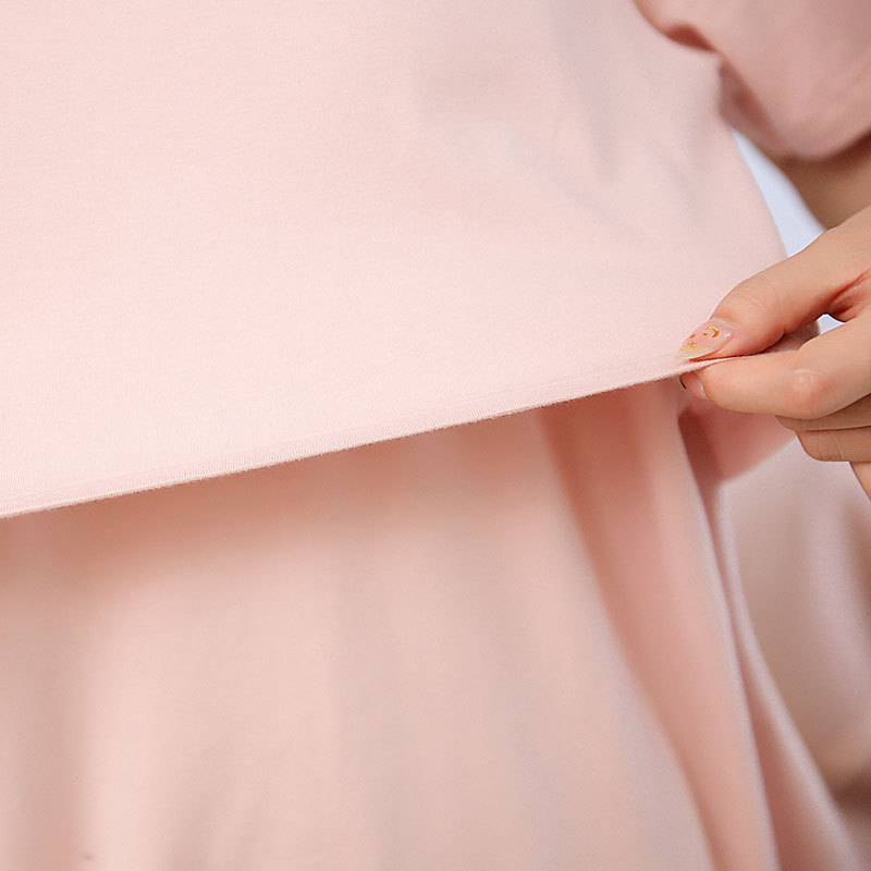 Bresdk Borstvoedingspyjama voor dames, lange zwangerschapspyjama, lange mouwen, winter, katoen, nachtkleding, tweedelige zwangerschapspyjama, tillfunctie, zwangerschapsmode voor zwangere vrouwen