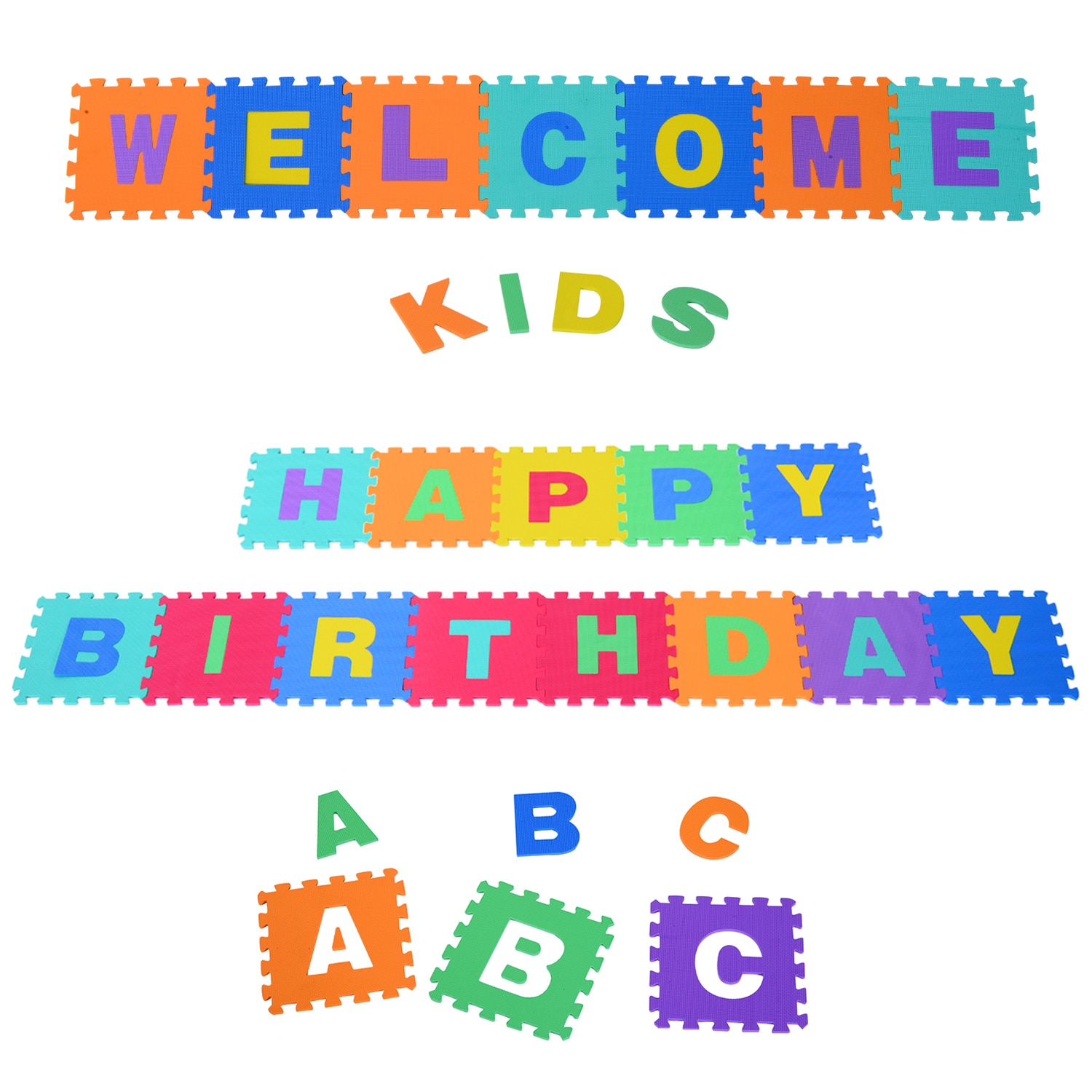HOMCOM Alfombra Puzle 2.41m2 Ninos 3 Anos 26 Letras Goma Espuma Estera Juego Puzzle