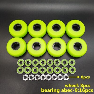 aggressive skate wheel 60*24 mm 90 A 8 pcs / lot green color: 60x24 abec-9-8pcs