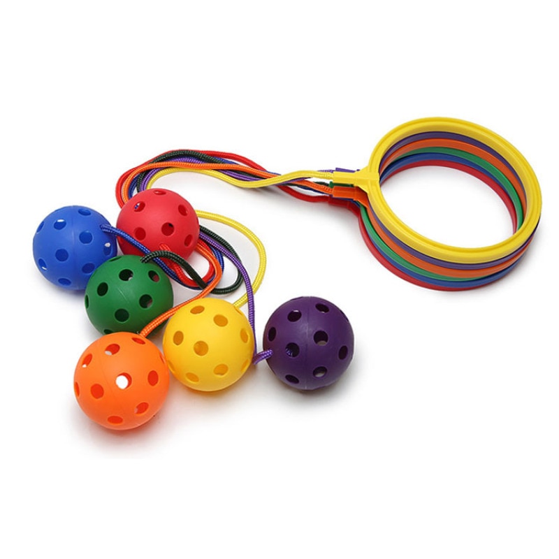 1 pièces enfants coloré sauter balle corde à sauter balle pied saut sport balançoire balle jouets aire de jeux Kit d'exercice en plein air amusant jouet