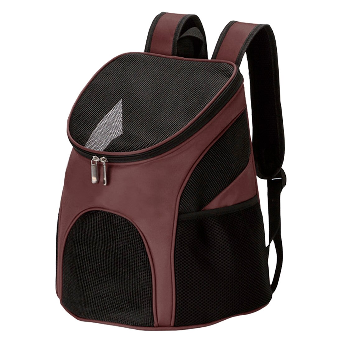 Tragbare Atmungsaktive Netz Haustier Tasche Aus Tragetasche Atmungsaktive Gittergewebe Träger Rucksack Für Kleine Und Mittelgroße Hunde: Braun