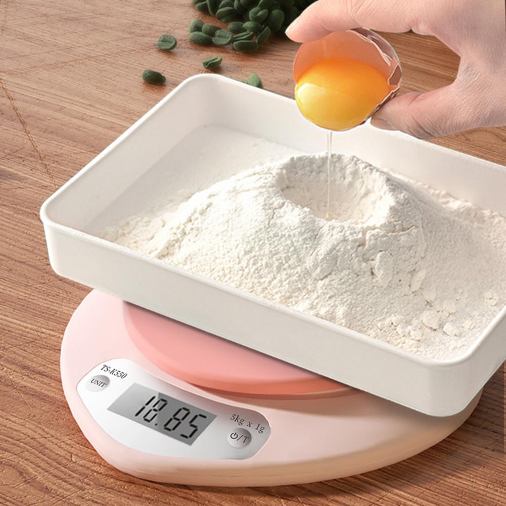 5KG Kitchen Digital Scale 3 Units Conversion Weighing Food Clear Scale Pink Heart Shape Food Diet Scale for Home