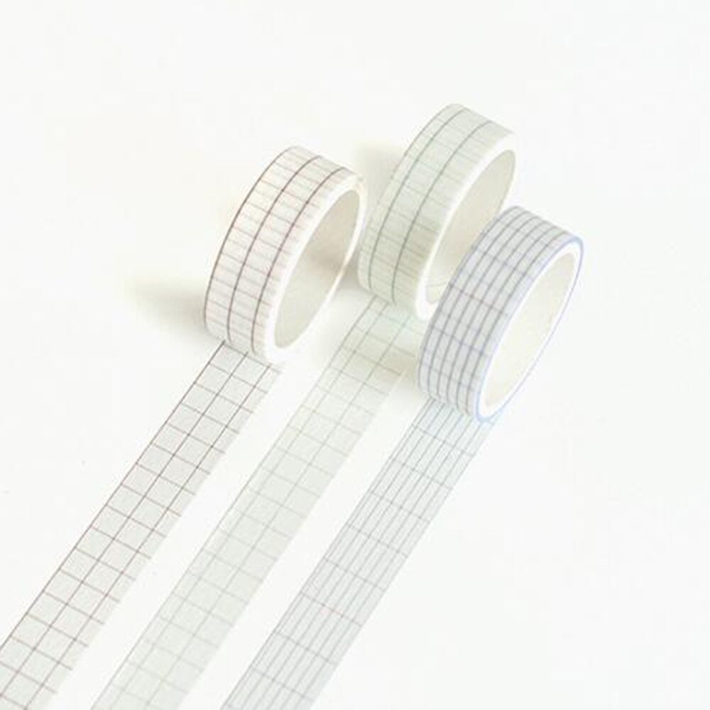 Basic Style Grid Pure Color Washi Tape Set DIY Scrapbooking Sticker Label Masking Tape School Office Supply: A