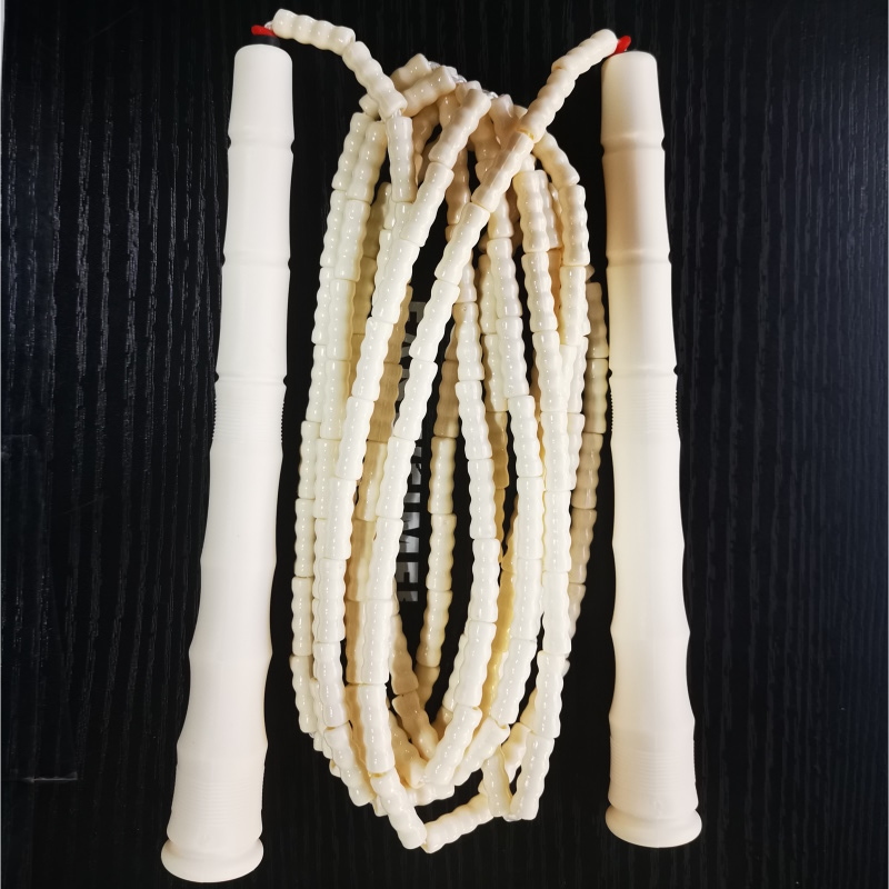 NEVERTOOLATE SOFT PVC beads freestyle long handle Bamboo Skipping Rope beaded Skipping Rope Indoor Sports: Navy Blue