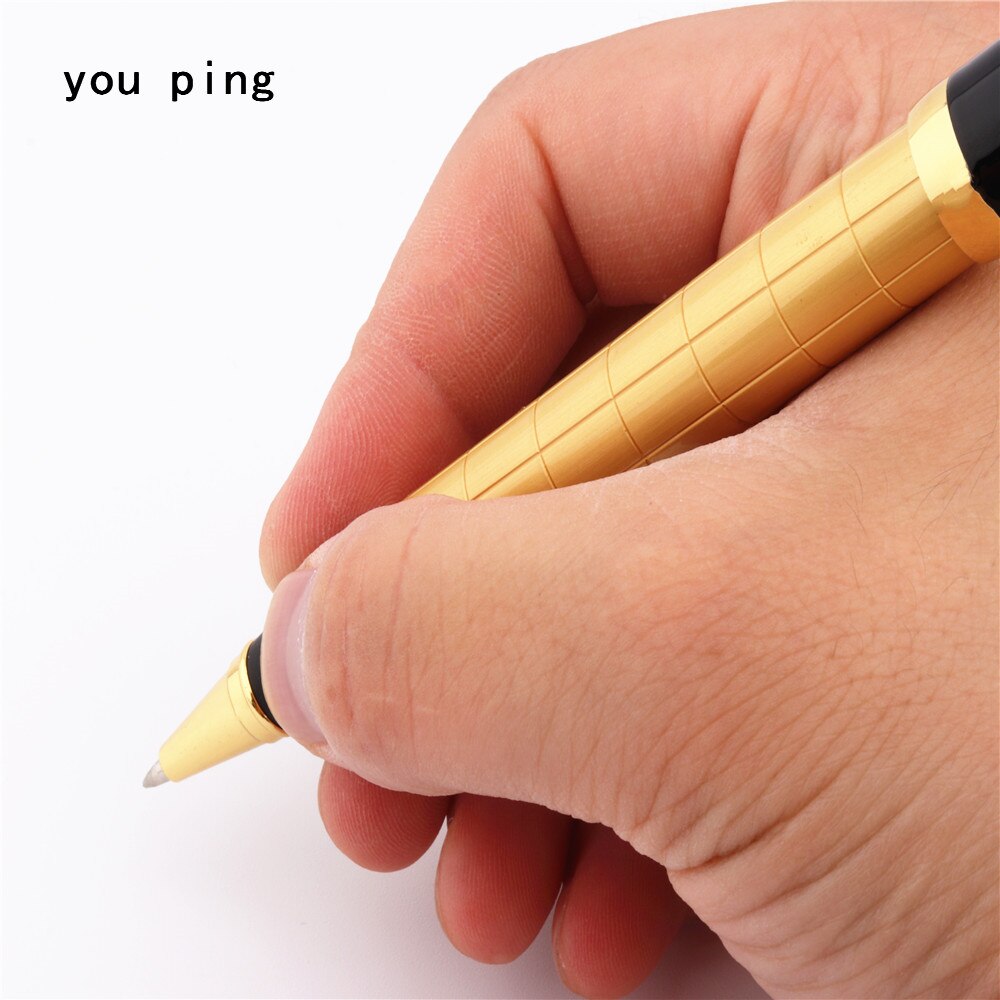Luxury pen 017 Golden grid line Business office Rollerball Pen School student stationery office Ballpoint Pens