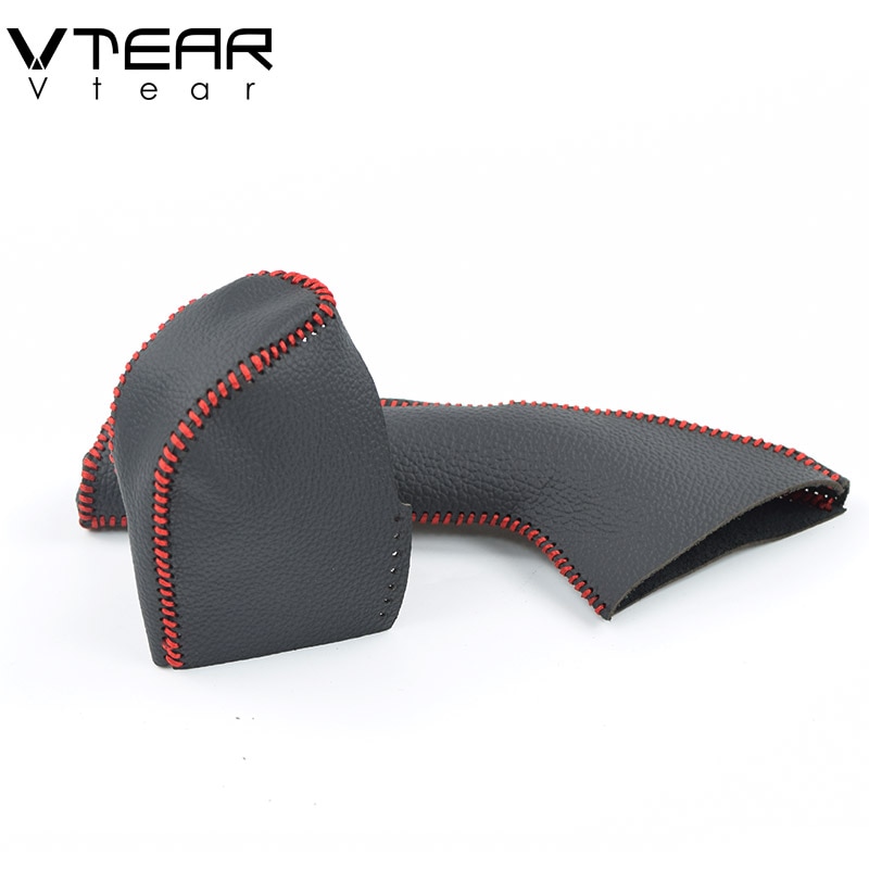 Vtear til suzuki ignis gearskifte kraver cover læder hoved knop greb covers håndbremse kuffert tilbehør bil-styling dekoration