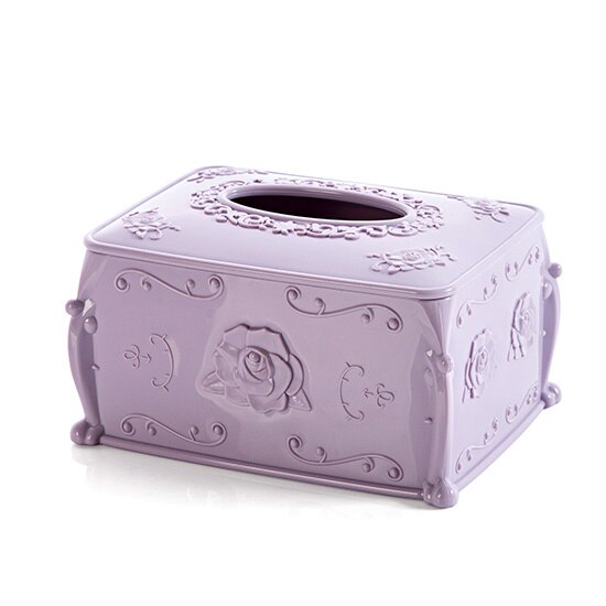 MeyJig Plastic Tissue Box Cover Napkin Storage Box Living Room Organizer Car Paper Holder Napkin Container: Purple