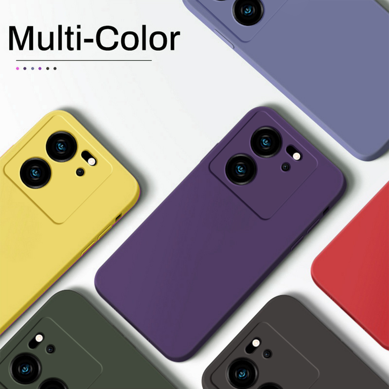 Coque de téléphone carrée en silicone liquide pour Xiaomi, coque arrière souple, couverture de luxe, Mi 13T, Mi 13 T Pro, Mi 13T Pro, 5G