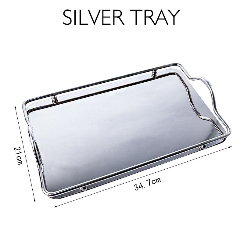 JINYOUJIA Nordic Glass Carafe Water Pitcher with Wood Lid Kettle Drinking Cup Tea Pot Juice Jug Household Drinkware: SILVER TRAY