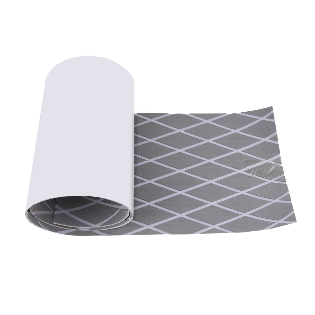 Deluxe 75 Inch x 13 Inch Marine Flooring Faux Teak EVA Foam Boat Decking Sheet Shockproof: Cross Light Grey