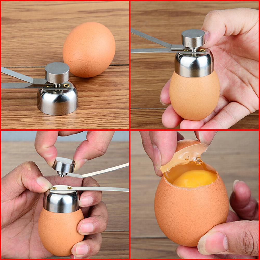 Praktisk metal æg saks æg topper cutter skal åbner rustfrit stål kogt rå æg åbent køkken værktøj sæt