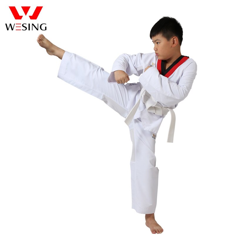 Uniforme de Taekwondo Wesing para hombres y mujeres, traje de Taekwondo transpirable de gran tamaño, traje de Taekwondo Gi para niños y niñas, competición de entrenamiento