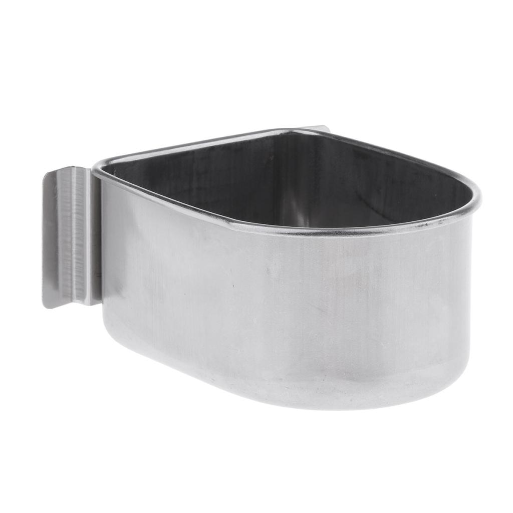 Stainless Steel Birds Water Seed Bowl Cage Hanging Feeder For Small Birds Cage Feeding Bowl