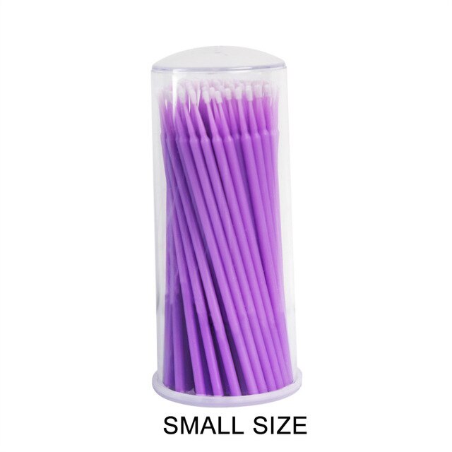 100Stck/Pack Einweg machen-hoch Pinsel Individuelle Peitsche Entfernen Werkzeuge Tupfer Mikro Pinsel Wimpern Verlängerung Werkzeuge Microbrushes: hell Violett S