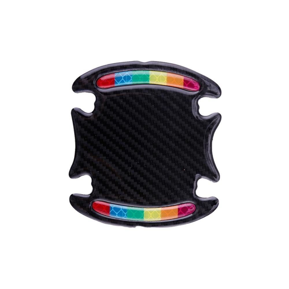 4 Pcs Rainbow Color Car Reflective Sticker Warning Strip Tape Traceless Protective Car Sticker Warn on Car Body Trunk Exterior