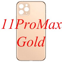 Carcasa de repuesto de cristal trasero con orificio grande para iPhone 11 11Pro 11Pro Max carcasas y marcos para teléfonos móviles: 11Pro Max Gold