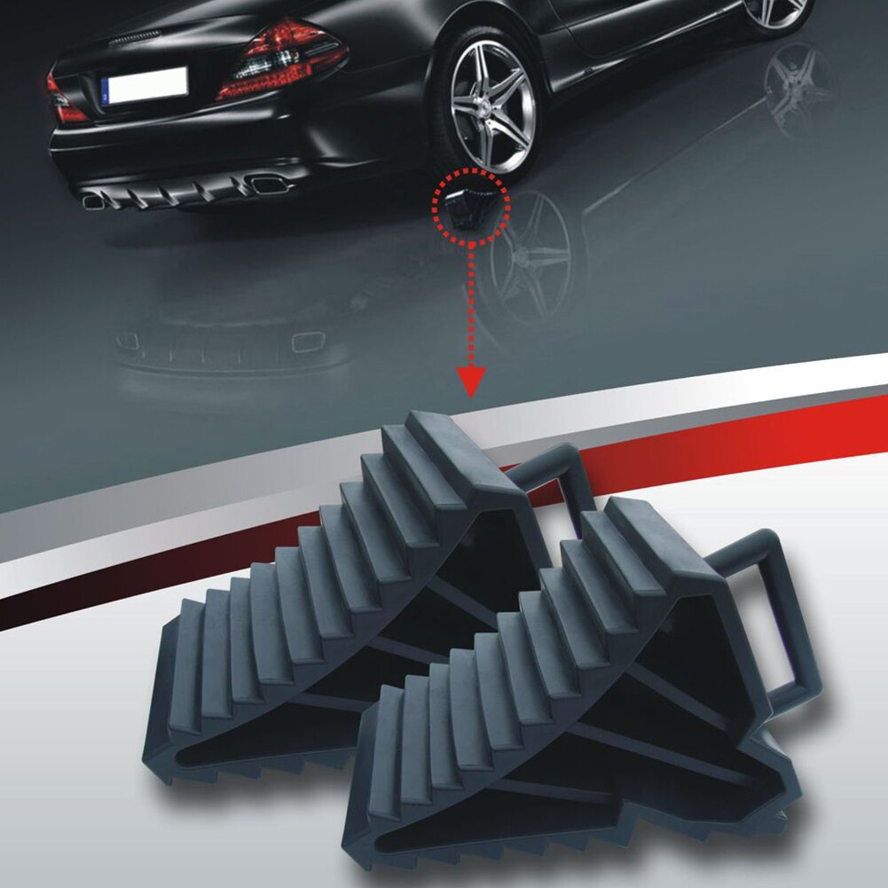 2pcs Anti-slip Parking Triangle Support Pad Universal Safety Wheel Chocks Blocks Prevent Backwards Control Car Tyre Slip Stopper