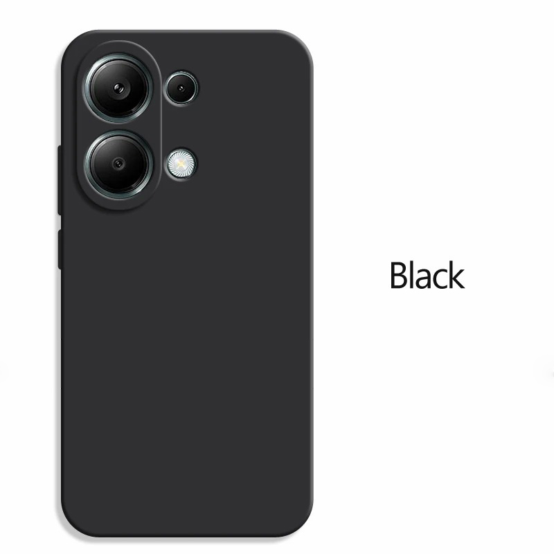 Funda de teléfono Redmi Note 13 Pro, carcasa de silicona líquida cuadrada de lujo para Xiaomi Redmi Note 13, Note 13 Pro, Note 13pro Plus, 5G: ordenador personal + TPU / Negro