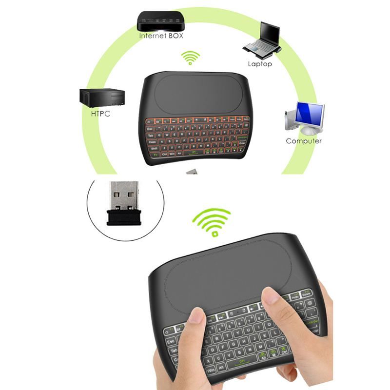 Minitoetsenbord met touchpad 79-toetsen 2.4G Draadloos Kleurrijke achtergrondverlichting Oplaadbaar toetsenbord Computer PC Laptop Draagbaar toetsenbord