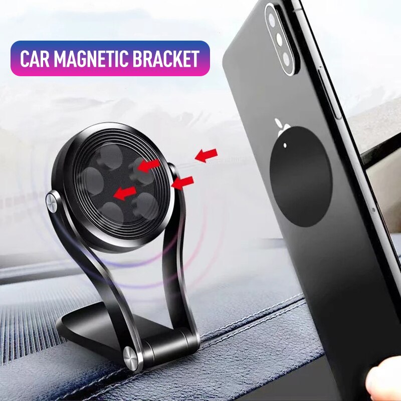 1Pcs Universele Magnetische 360 ° Spin Verstelbare Auto Telefoon Houder Stand Dashboard Voor Iphone Samsung Auto Interieur Accessoires