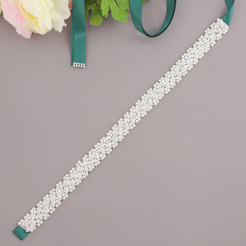 Parel Bruiloft Accessoires Riem Trouwjurk Riem Bruids Sjerp Bruids Jurk Riem Avond Party Jurken Accessoires SCS204: green