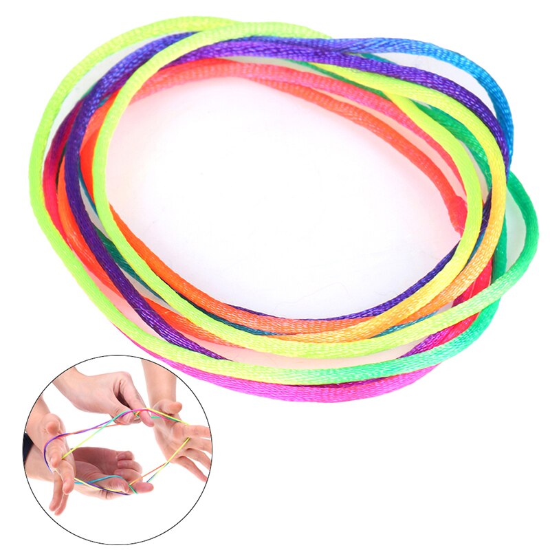 Nylon Rainbow Colour Fumble Finger Thread Rope String Game Developmental Toy Puzzle Educational Game for Children Kids