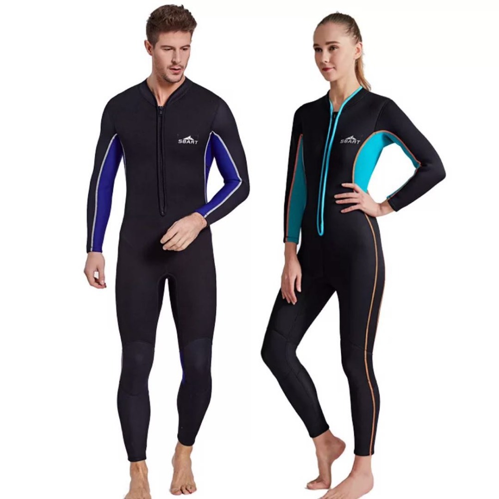 Traje de neopreno de 3mm para mujer, traje de neopreno térmico para hombre, traje completo de manga larga para buceo, surf, parejas a juego con cremallera frontal