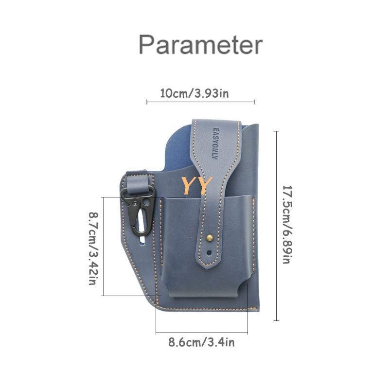 Multifunctionele Faux Lederen Mobiele Telefoon Holster Mannen Riem Loop Multitool Schede Met Sleutelhouder Heuptas Draagbare Pack Pouch