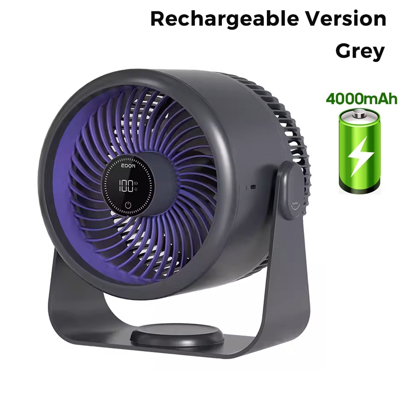 EDON E801 USB Air Circulation Fan Portable Ventilator Digital Display Electric Desktop Ceiling Fan Air Cooler for Home Kitchen: Red