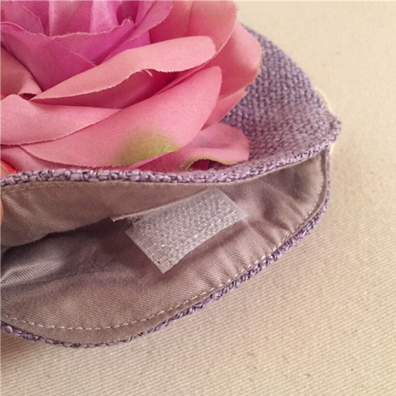 Children's Messenger Bag Fabric Handmade Rose Flower Child Crossbody Bag Linen Handmade Flower Child Shoulder Bag Coin Purse