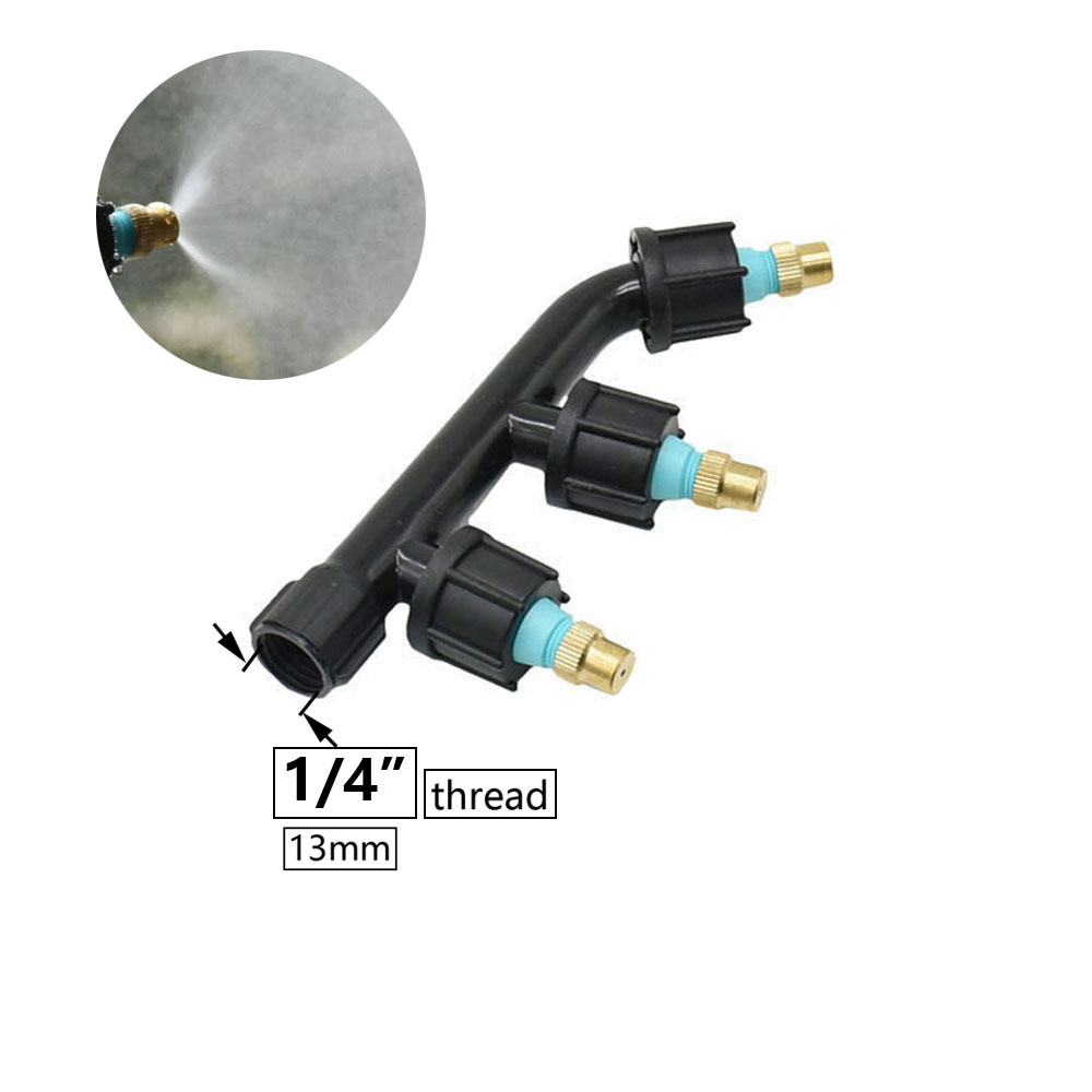 Agricultural Copper Atomizing Sprayer Nozzle Single/Double/Three Nozzle Head Garden Lawn Irrigation Pesticide Spraying Sprinkler: Light Grey