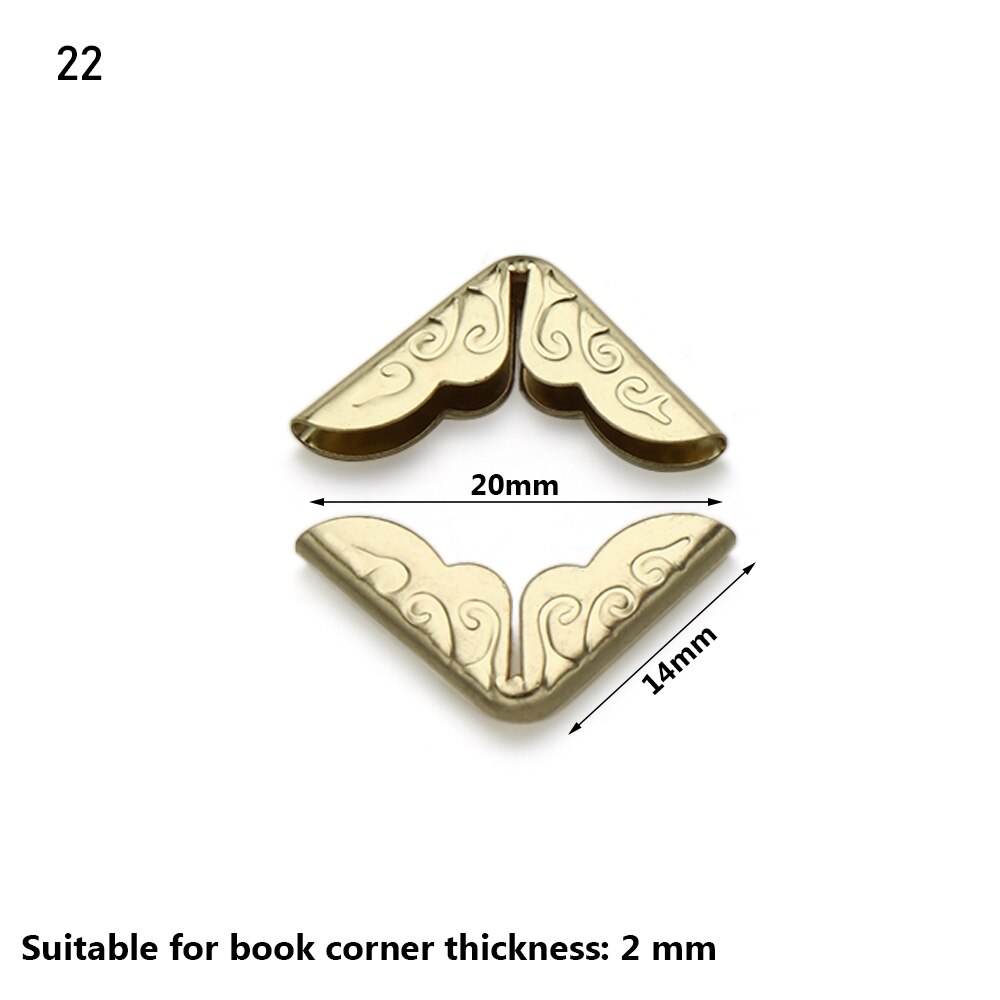 Esquinas de hierro de Metal Retro, Protector de esquina de libro, álbumes de fotos, cubierta de decoración de menú, manualidades DIY, accesorios de álbum de recortes, 4 piezas: YELLOW