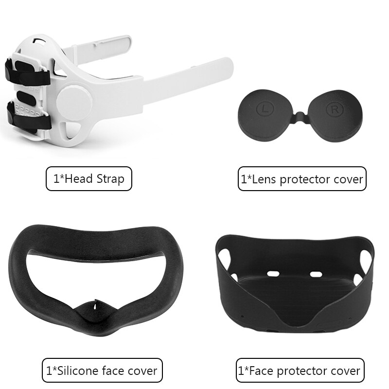 Adjustable Head Strap For Oculus Quest 2 Halo Strap With PowerBank Fixing Bracket Holder Headband For Oculus Quest2 Accessories: set 4